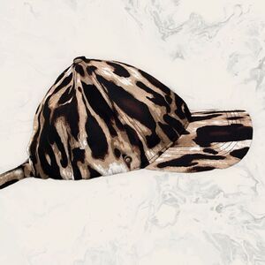 NWOT Chic Tweak Leopard Print Baseball Hat Cap with Plastic Face Shield Snap - O